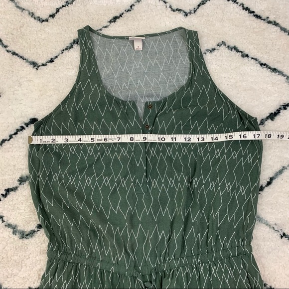✨5 FOR $25✨  Merona Green Pattern Sleeveless Drawstring Romper - Picture 9 of 9